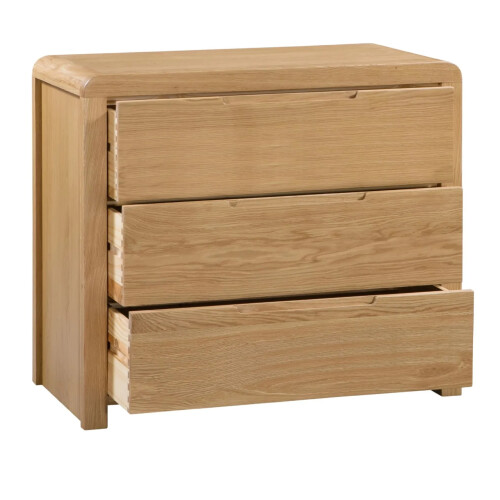 Curve 3 Drawer Chest oak color 2
