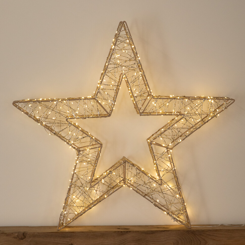 B&Q - 70Cm Gold Light Up Christmas Star With 300 Warm White Leds & Timer - Image 4