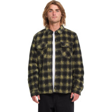 (S, Mustard) Volcom Mens Bowered II Polar Fleece Long Sleeve Shirt