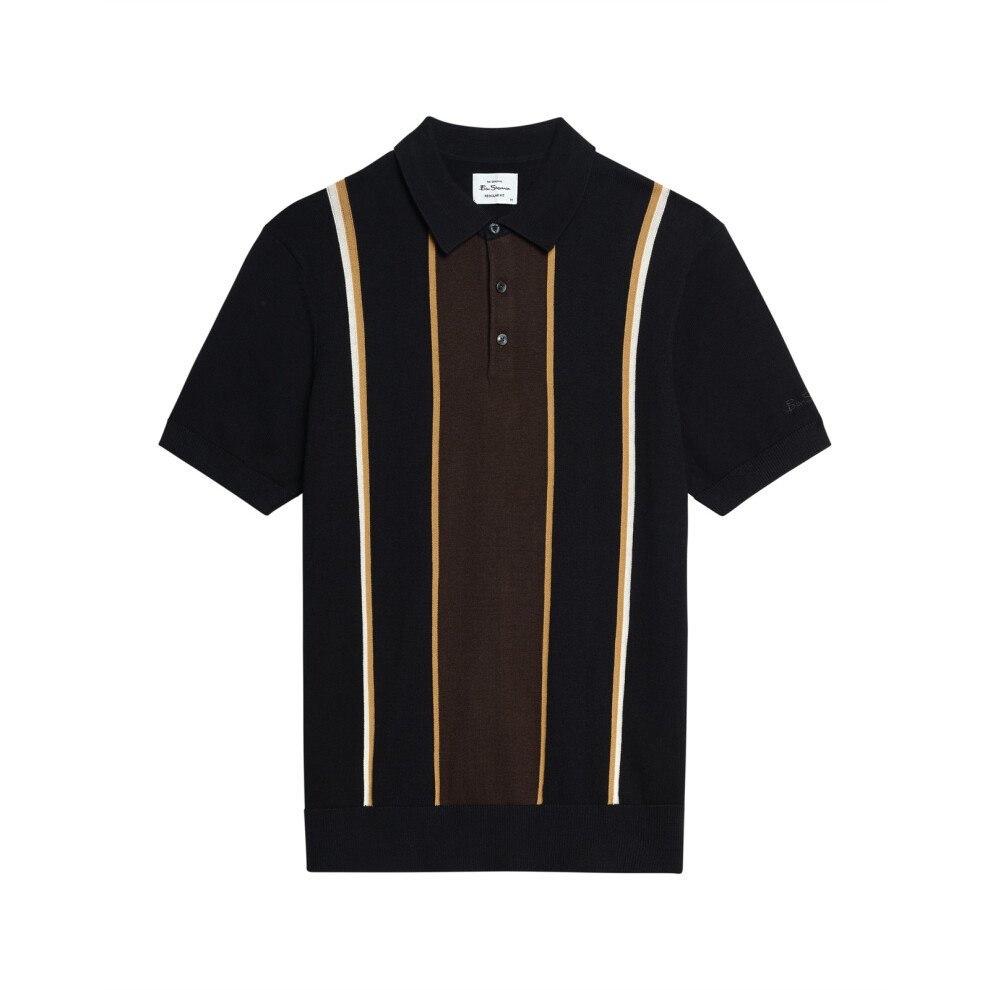 Ben Sherman (Xl, Black) Mens Mod Stripe Short Sleeve Polo Shirt