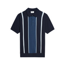 (2XL, Dark Navy) Ben Sherman Mens Mod Stripe Short Sleeve Polo Shirt