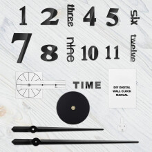 Wall Clock for Living Room Decor Large Modern Wall Clock for Blank Wall Easy to Assemble, Adjustable Size, Frameless DIY 3D M