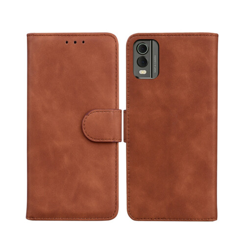 Brown Flip Leather Phone Case, Compatible With Nokia XR20