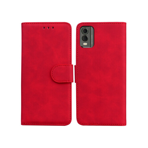 Red Flip Leather Phone Case, Compatible With Nokia XR20