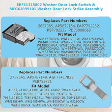 Een deurslot schakelaar voor wasmachines, compatibel met EBF61315802; deurslot gesp, compatibel met MFG63099101 LG Kenmore wa
