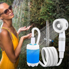 Elektrische douchepomp voor buiten, camping, met digitaal display, 5000mAh, oplaadbaar.