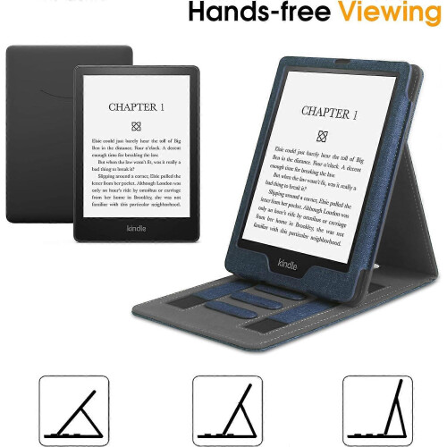 Θήκη Flip Συμβατή με Kindle 5ης, 6ης, 7ης, 10ης γενιάς με δύο λουράκια χειρός και 2