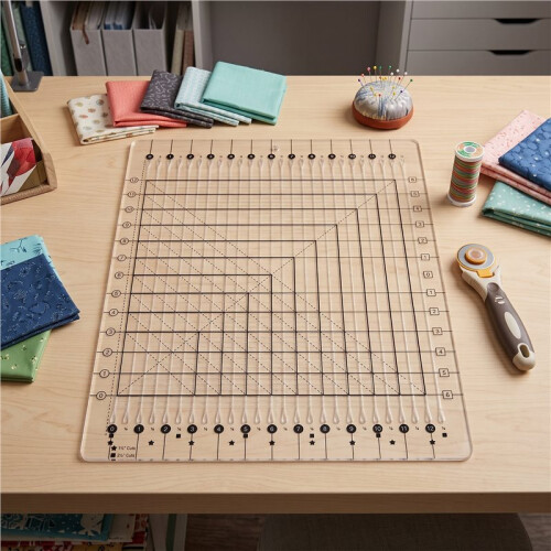 Grids Stripology Squared Slotted Quilting Ruler Tailor Cutting Template, Patchwork Ruler, DIY Tool 1