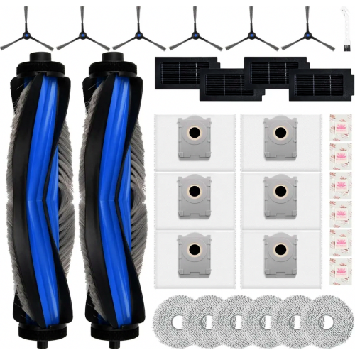 31-Piece Replacement Accessory Kit for Robot Vacuum, Main Brushes, Dust Bags, Mop Cloths, Side Brushes, Filters, Durable