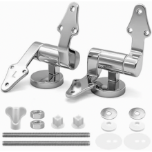 Toilet Seat Hinge Replacement Kit, Soft Close Toilet Seat Fixing Set, Zinc Alloy Hinge with Fittings for Most Standard T