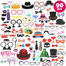 90 Piece Photo Booth Props Party Decorations for Carnival, Wedding, Birthday and Christmas Parties, Fun Accessories for
