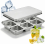 2 Pack Stainless Steel Ice Cube Tray, 6 Compartment Stackable Moulds with Lids for Whiskey Use 1