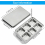 2 Pack Stainless Steel Ice Cube Tray, 6 Compartment Stackable Moulds with Lids for Whiskey Use 2