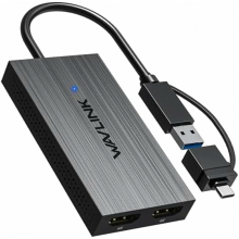 USB C to Dual HDMI Adapter, DisplayLink Dual 4K 60Hz Monitor Hub for Windows and Apple M1 M2 M3 MacBook, Aluminium Docki