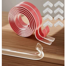 Transparent Baby Corner Guards with Adhesive Strips, Silicone Edge Protectors for Drawers and Cabinets, 4 m + 4 Protecto