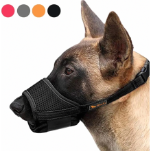 Nylon Dog Muzzle, Adjustable Strap, Breathable, Secure Quick Fit for Small and Medium Dogs, Prevents Biting Chewing and