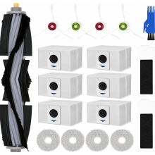 Vacuum Robot Accessory Kit for Deebot T20e OMNI and T20 OMNI, 6 Antibacterial Dust Bags, 4 Mop Cloths, 1 Main Brush, 2 F