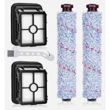 5-Piece Roller Brush Filter Set for Cordless Vacuum Cleaner, 2 Roller Brushes, 2 HEPA Filters, 1 Cleaning Brush