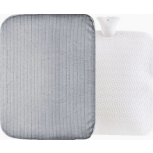 XXXL 9 L Hot Water Bottle with Grey Cover, Soft Fleece Cover for Pain Relief, Neck, Shoulders, Feet and Hand Warmth