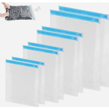 Vacuum Storage Bags for Clothes, 4 Sizes, Sealed Space Saver Bags for Duvets, Reusable Roll-Up Travel Bags for Suitcases