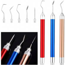3-Piece Illuminated Vinyl Weeding Tools Set, 3 Color LED Weeding Tool with Pins and Hooks, Precision Craft Weeding Kit f