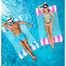 Inflatable Water Hammock Pool Float, 2 Pack 4-in-1 Lounge Mat for Adults and Kids, Versatile Pool and Beach Raft for Swi
