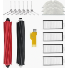 Replacement Parts Set for Robot Vacuum Cleaner, 15 Piece Kit with Roller Brush, 4 Filters, 6 Side Brushes and 3 Mop Clot