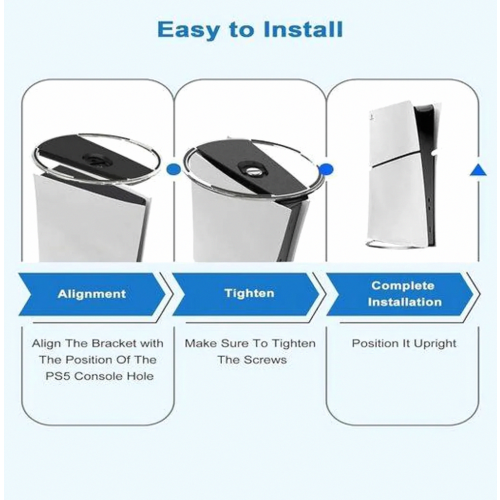 Vertical Stand for PS5 and PS5 Pro, Space Saving Console Base with Screwdriver and Stable Support 1
