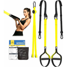 Adjustable Suspension Trainer Set with Door Anchor for Home Workouts, Indoor and Outdoor Training, Portable Fitness Stra