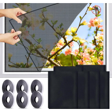 6 Pack Window Mosquito Nets, 130 x 150 cm Fly Screens, Insect Protection Window Mesh, Black