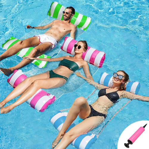 3 Pack Pool Float Water Hammock,Inflatable Swimming Pool Float Hammock for Adults
