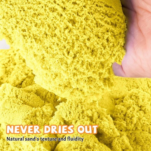 NiToy FlexiSand 1 kg/2.2 lb Mouldable Play Sand, Yellow 2