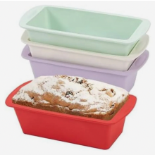 4 Pack Silicone Loaf Pans, Small 20 x 9.5 x 5.5 cm Rectangle Cake Moulds, Bread Tins for Baking, Air Fryer Liners, Non S