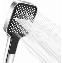 Water-Saving Shower Head, 7 Spray Modes Rain Shower Head with Pause Button, One-Hand Adjustment and Anti-Clog Silicone N