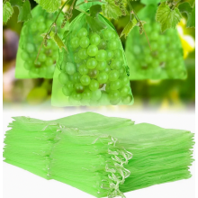 100 Pcs Grape Protection Bags, Organza Fruit Net Bags with Drawstring, 30 x 20 cm Plant Cover Bags for Garden, Pest Barr