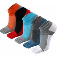 Cotton Toe Socks for Men and Women, Five-Finger Running Socks, 5 Pairs, Breathable Everyday Comfort