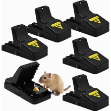 6-Pack Reusable Snap Mouse and Rat Traps for Home and Garden, Durable Plastic Bait Traps