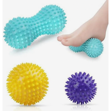Massage Balls Set of 3, Spiked Fascia Massage Ball with Nubs, Firm Trigger Point Ball for Back, Legs, Feet and Hands