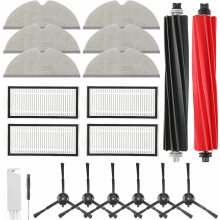 20 Piece Vacuum Cleaner Accessory Kit Compatible with Roborock Q5 Pro, Q5 Pro+, Q8 Max+ and Q8 Max, Includes 2 Main Brus