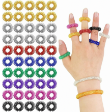 52 Piece Finger Massage Ring Set, 8 Colors Spiky Sensory Finger Rings, Anti Stress Acupressure Rings, Quiet Stress Relie