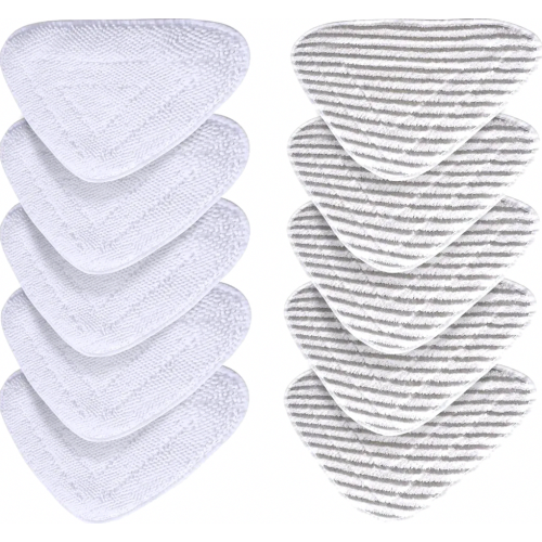 10-Pack Microfibre Replacement Steam Mop Pads, Machine Washable, Compatible with Steam Plus Steam Cleaner