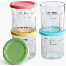 4 Pack Ice Cream Containers with Lids for NC500 NC501 Ice Cream Maker, Reusable BPA Free Pint Cups, Dishwasher Safe Crea