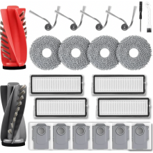 Set di accessori da 21 pezzi per robot aspirapolvere, spazzola principale, 6 sacchetti per la polvere, 4 panni per la pulizia, 4 filtri, 4 s