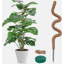 Palo flessibile in fibra di cocco e muschio da 120 cm per Monstera, supporto per piante rampicanti da interno fatto a mano, crescita vertica