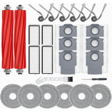 Set di accessori di ricambio da 26 pezzi per aspirapolvere robot, 2 spazzole principali, 4 filtri HEPA, 6 panni per la pulizia, 6 spazzole l