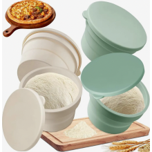 Set di 4 scatole per impasto per pizza con coperchi, contenitori salvaspazio per la lievitazione dell'impasto, silicone antiaderente, microo