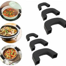 Coprimanici in silicone per pentole, impugnature resistenti al calore per padelle da cucina, set da 6, neri