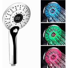 Soffione doccia a LED a 3 colori con controllo della temperatura, display digitale della temperatura, doccetta a mano con cambio colore