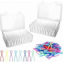 Confezione da 2 scatole porta filo da cucito, organizer vuoto per filo da ricamo per 42 rocchetti, custodia in plastica trasparente per rocc