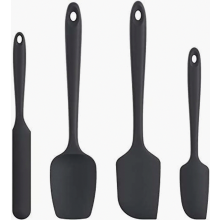 Set di 4 spatole e raschietti per impasto in silicone, resistenti al calore fino a 315C, antiaderenti, design monoblocco senza giunture pe
